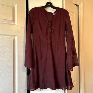 NWT Maroon Gianni Bini long sleeve dress
